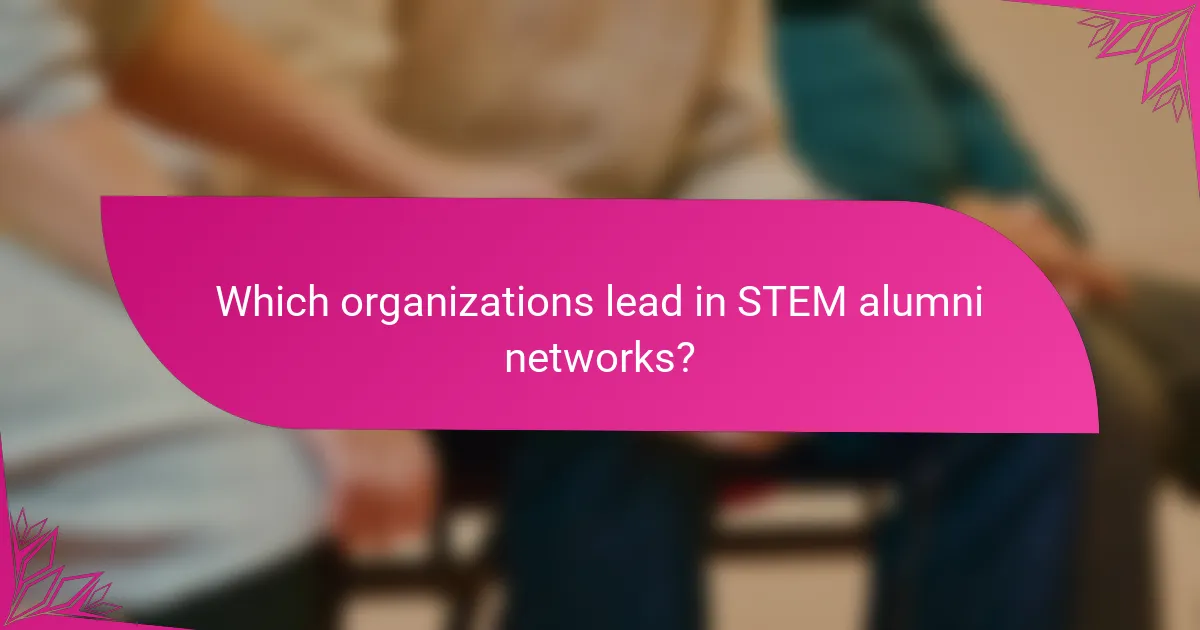 Which organizations lead in STEM alumni networks?