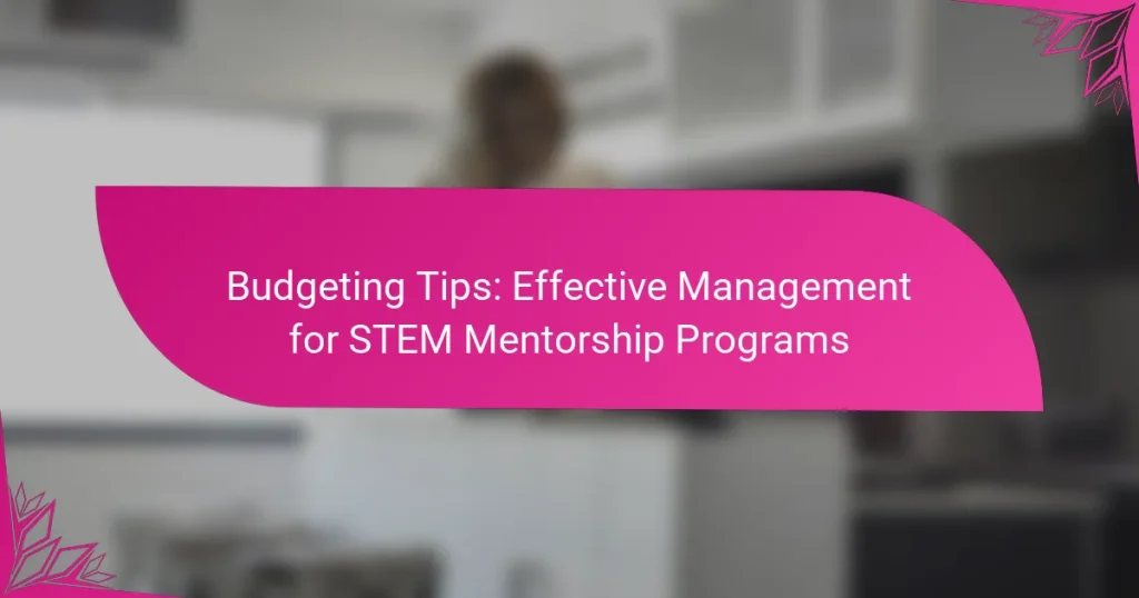 Budgeting Tips: Effective Management for STEM Mentorship Programs