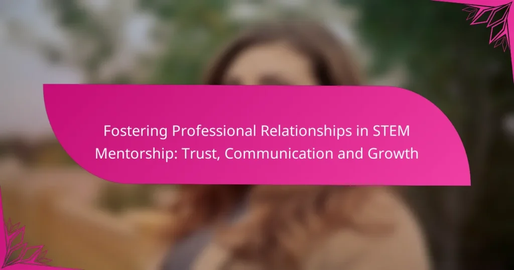 Fostering Professional Relationships in STEM Mentorship: Trust, Communication and Growth