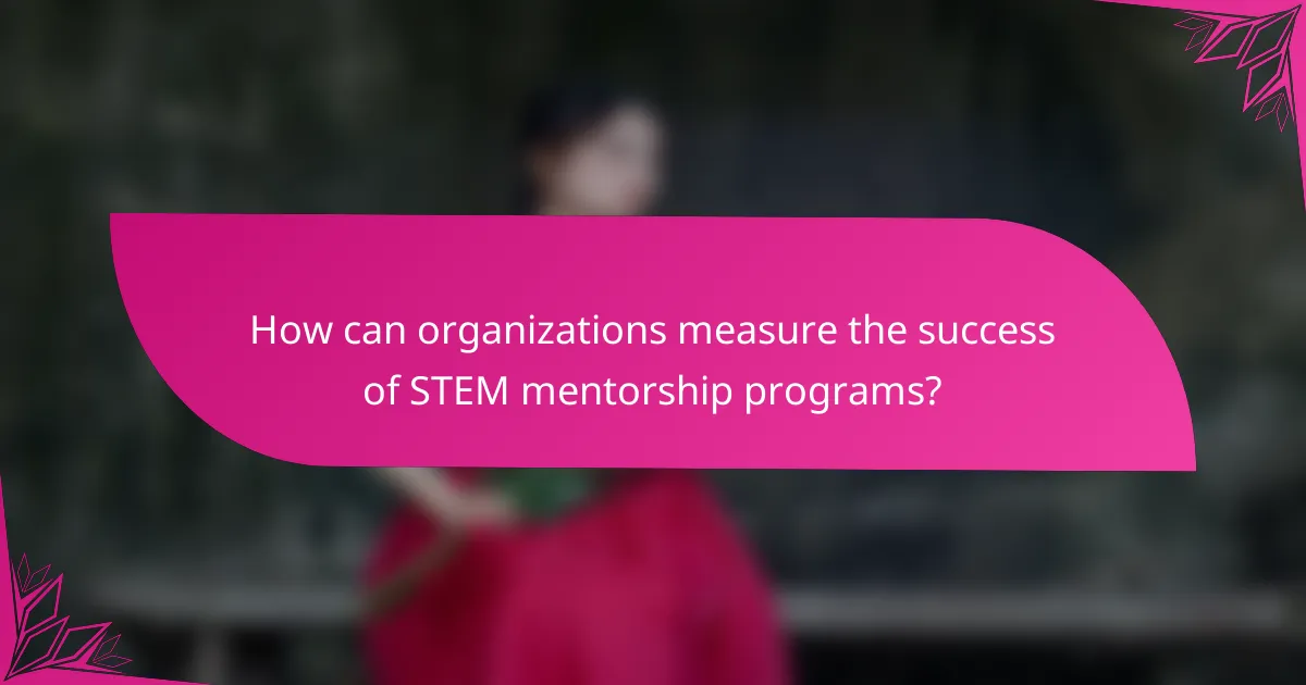 How can organizations measure the success of STEM mentorship programs?