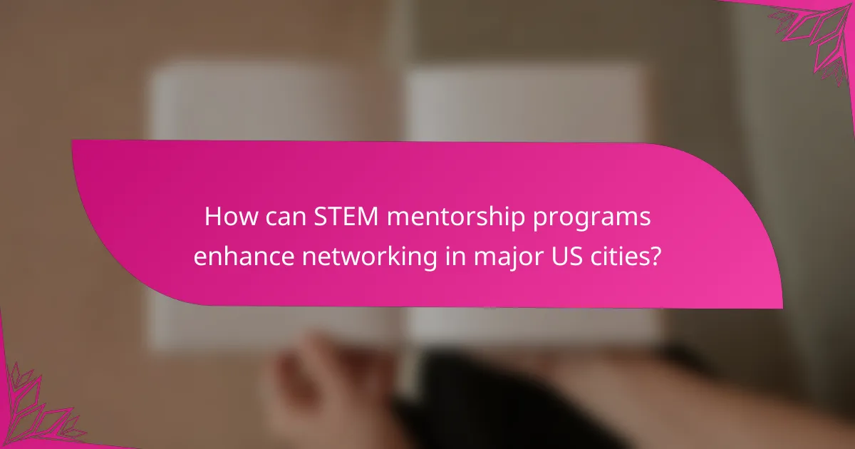 How can STEM mentorship programs enhance networking in major US cities?