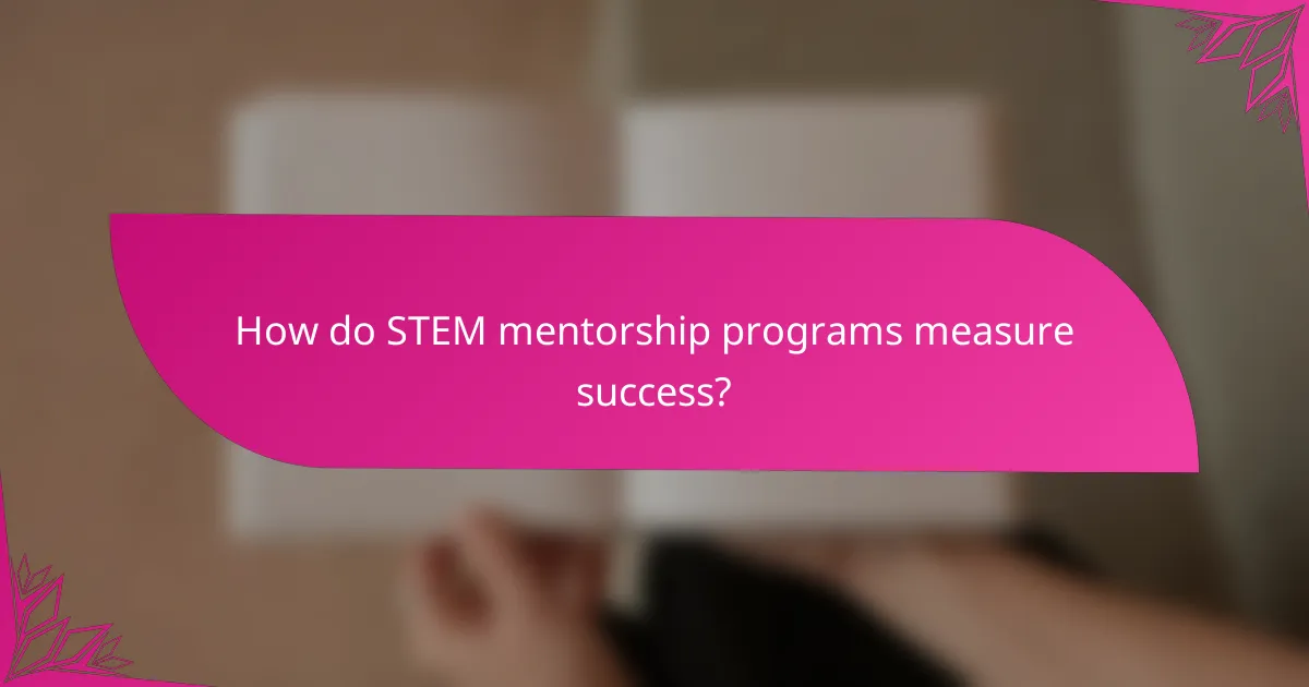 How do STEM mentorship programs measure success?