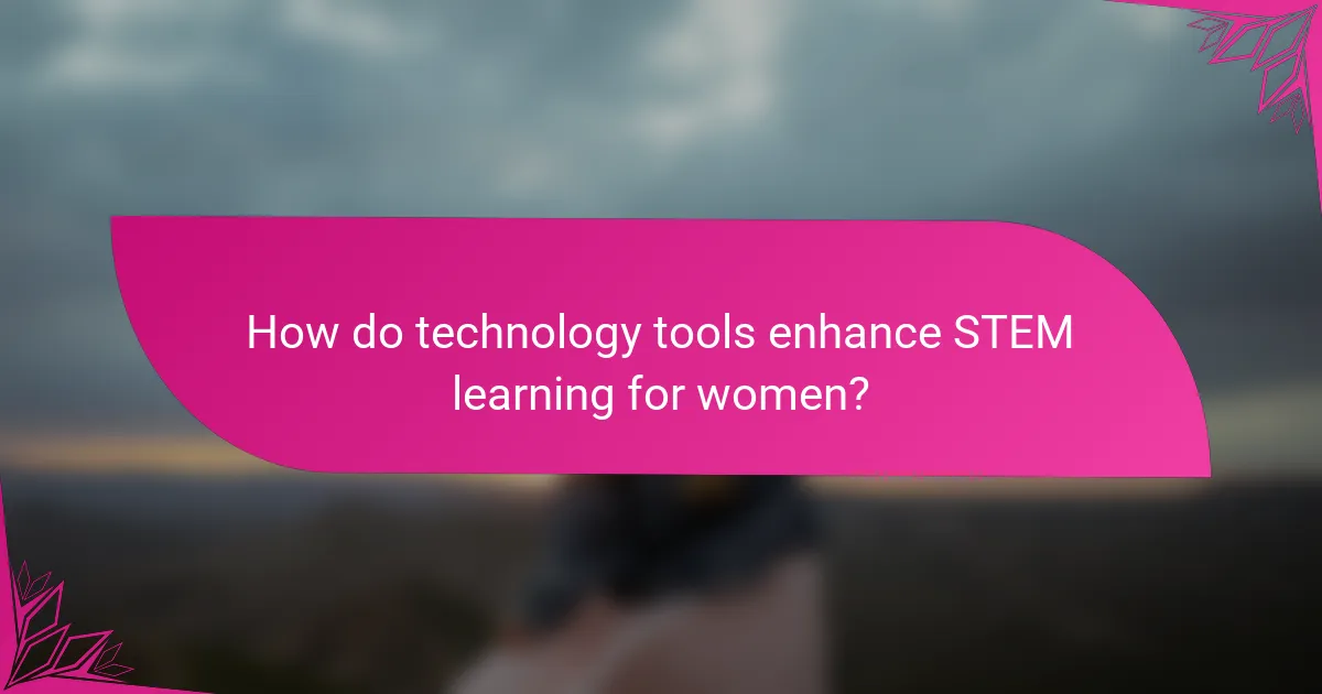 How do technology tools enhance STEM learning for women?