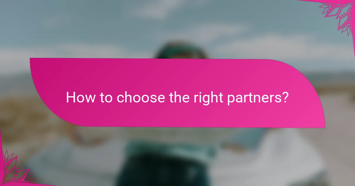 How to choose the right partners?