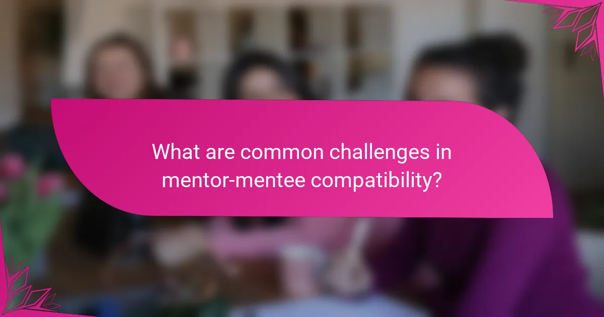What are common challenges in mentor-mentee compatibility?