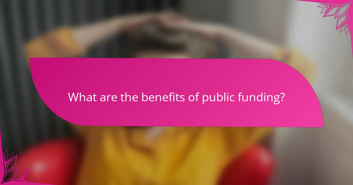 What are the benefits of public funding?