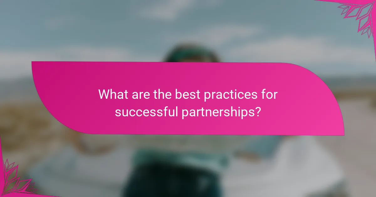 What are the best practices for successful partnerships?