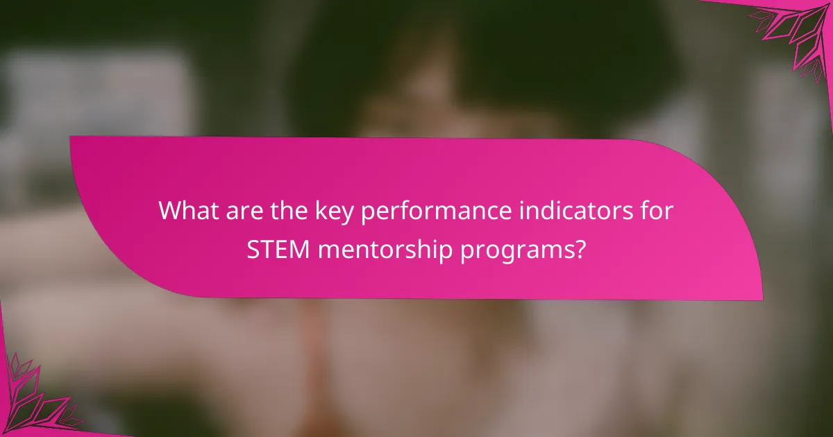 What are the key performance indicators for STEM mentorship programs?
