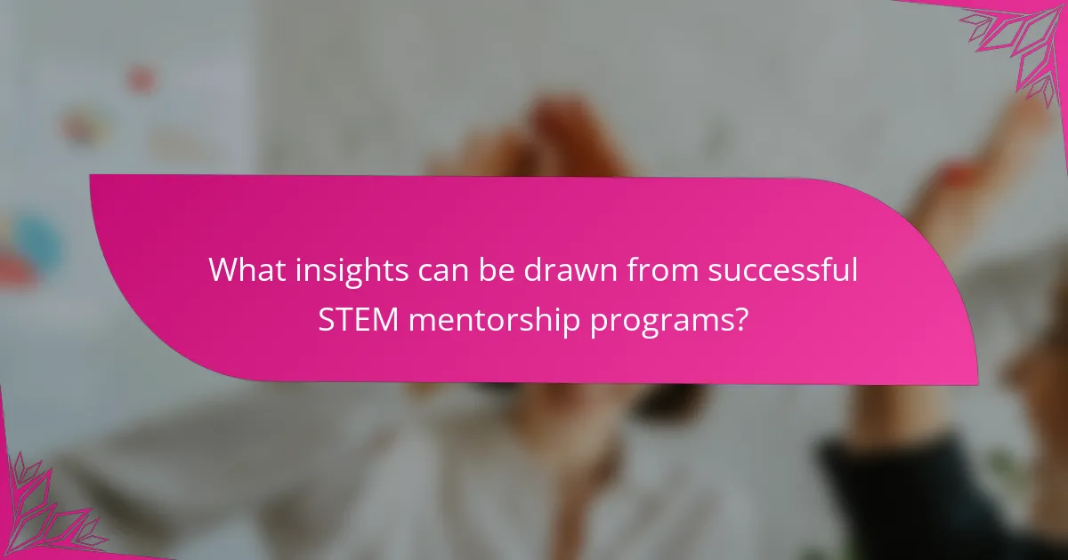 What insights can be drawn from successful STEM mentorship programs?