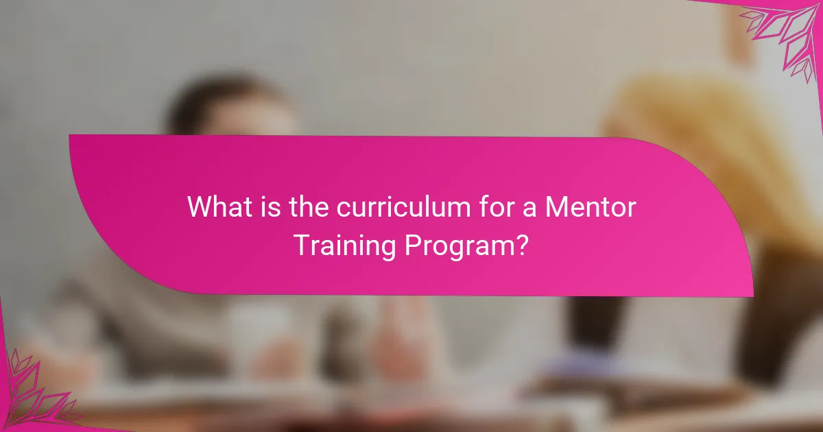 What is the curriculum for a Mentor Training Program?