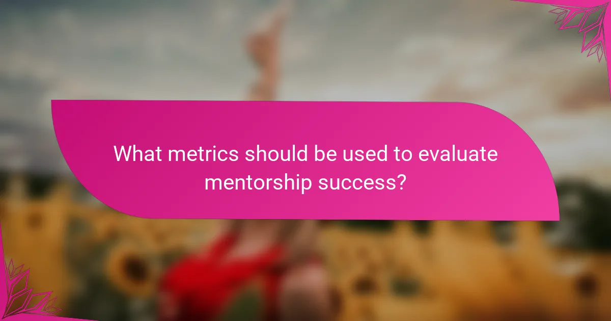 What metrics should be used to evaluate mentorship success?