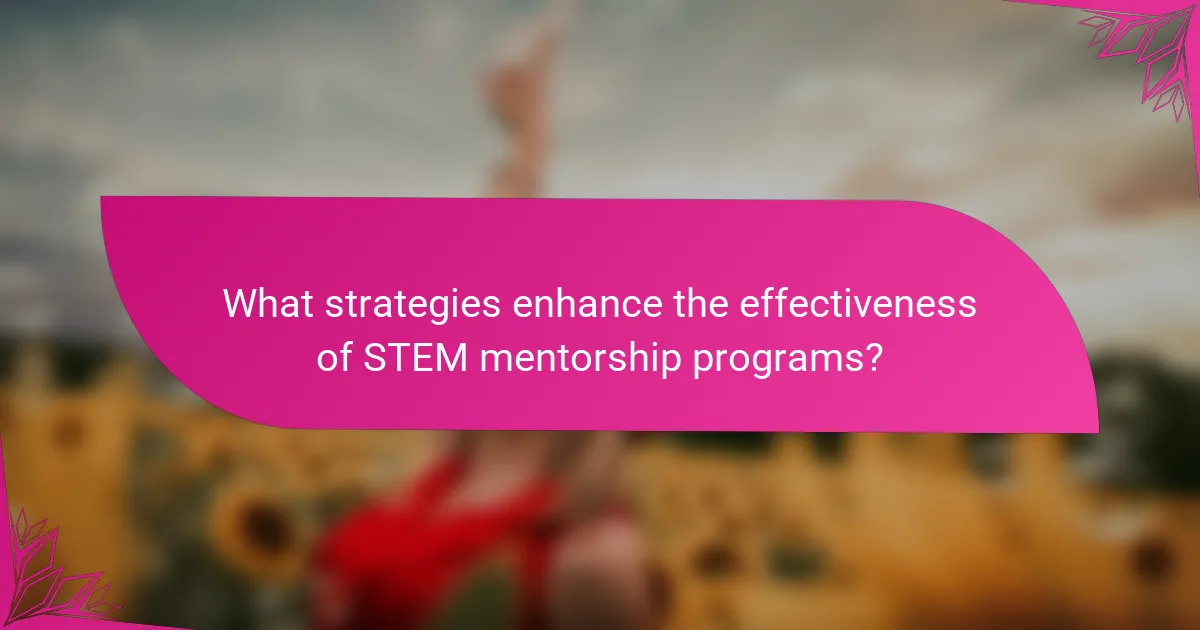 What strategies enhance the effectiveness of STEM mentorship programs?